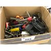 Image 2 : 2 BOXES AND 1 TOOL BAG OF ASSORTED TOOLS, HARDWARE, SUPPLIES AND MORE
