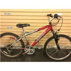 RED AND GREY TECH PRO LUGANO 21 SPEED FRONT SUSPENSION MOUNTAIN BIKE