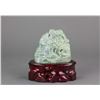 Image 1 : Hetian Green Jade Carved Boulder with Stand