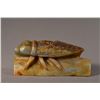 Image 1 : Chinese Jade Carving of Cicada on Log