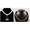 Image 1 : Set of Tiger Eye & Pearl Necklace CRV $1405