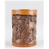 Image 3 : Chinese Bamboo Brush Pot Carved Playing Go Scene