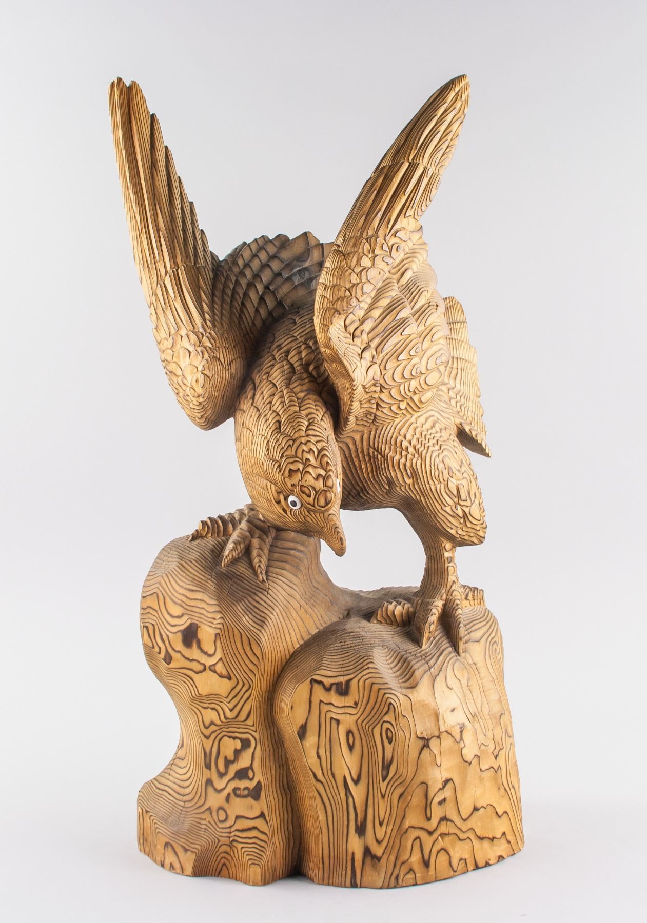 American/Canadian Wood Carved Eagle Statue