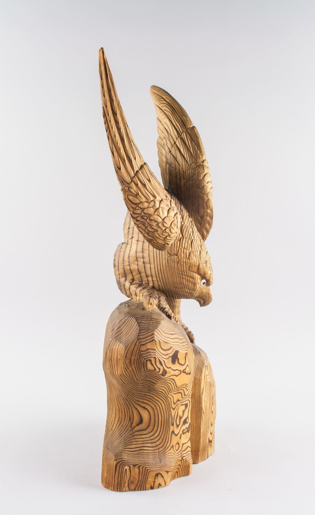 American/Canadian Wood Carved Eagle Statue