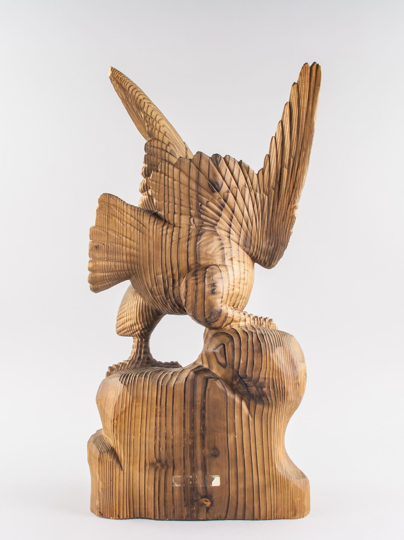 American/Canadian Wood Carved Eagle Statue