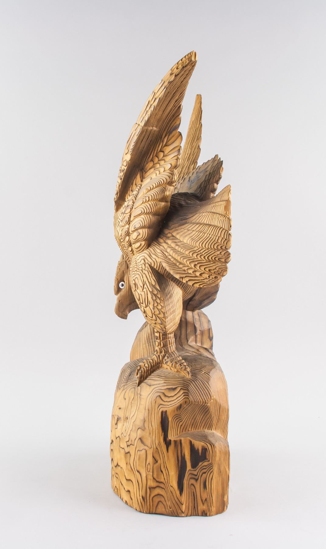 American/Canadian Wood Carved Eagle Statue
