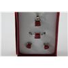 Image 2 : NEW 3 PIECE MATCHING JEWELRY SET - 5.2 CT RUBY EARRINGS, NECKLACE AND RING SET - PRINCESS CUT -
