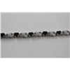 Image 2 : SAPPHIRE AND DIAMOND TENNIS BRACELET - 7.2 CT OVAL CUT SAPPHIRES - CROSSOVER LINK DESIGN