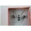Image 2 : NEW 3 PIECE MATCHING MYSTIC TOPAZ SET - 3.2 CT EMERALD CUT TOPAZ - EARRINGS, NECKLACE AND RING SET