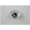 Image 2 : 3.6CT OCEAN BLUE MYSTIC TOPAZ AND DIAMOND RING - TRILLION CUT 2 SHOULDER DIAMONDS - INCLUDES