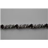 Image 2 : GARNET AND DIAMOND TENNIS BRACELET - 9 OVAL GARNETS - STERLING SILVER - S WAVE LINK