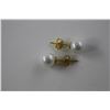 Image 2 : NEW FRESHWATER PEARL EARRINGS - WHITE LUSTER - 925 SILVER AND GOLD PLATED