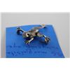 Image 2 : STERLING SILVER MARCASITE RUBY CHIP EYE FROG PIN