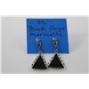 Image 2 : STERLING SILVER MARCASITE PEACOCK PIN, STERLING SILVER BLACK ONYX MARCASITE EARRINGS