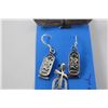 Image 2 : STERLING SILVER EGYPTIAN PIN AND EARRINGS, BLACK ONYX AND CRYSTAL ANKH PENDANT