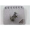 Image 2 : MARCASITE SILVER CAT PIN, STERLING SILVER FLOWER STUD EARRINGS - ROCCOCO DESIGNS