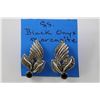 Image 2 : STERLING SILVER BLACK ONYX MARCASITE EARRINGS, STERLING SILVER MARCASITE PIN