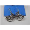 Image 2 : STERLING SILVER MARCASITE DRAGON PIN AND DRAGON EARRINGS