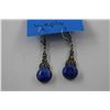 Image 3 : STERLING SILVER AND LAPIS BANGLE BRACELET AND MATCHING EARRINGS