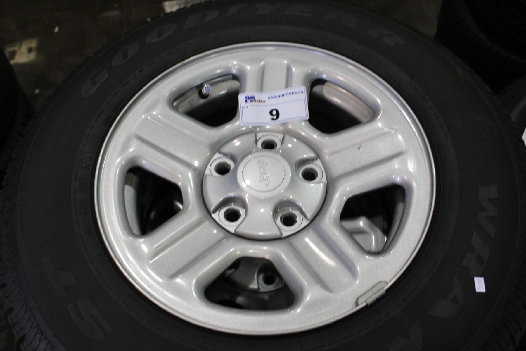 SET OF 5 BRAND NEW JEEP TIRES WITH RIMS - GOOD YEAR WRANGLER ST M + S ...