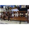 Image 1 : ROSEWOOD BENCH AND TWO CHAIRS