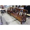 Image 2 : ROSEWOOD BENCH AND TWO CHAIRS