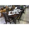 Image 1 : DINING ROOM SUITE INCLUDING TABLE WITH TWO LEAFS, SIX CHAIRS, WITH BUFFET AND HUTCH