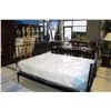 Image 1 : QUEEN SIZED METAL HEADBOARD, FOOTBOARD, AND RAILS
