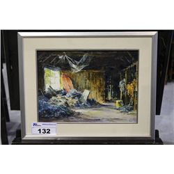 FRAMED OIL PAINTING SIGNED 'COLLIN'  15"X11"