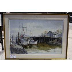 FRAMED OIL PAINTING SIGNED 'COLLIN' 36" x 24"