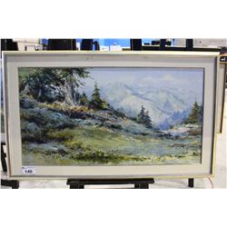 FRAMED OIL PAINTING SIGNED 'COLLIN' 47" X 25"