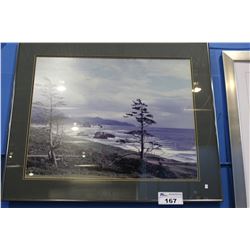 FRAMED PHOTOGRAPH - OCEAN SCENE - SMALL CRACK IN GLASS