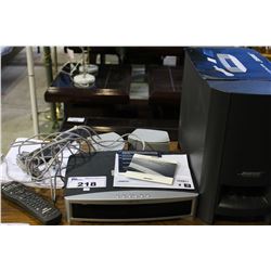 BOSE STEREO SYSTEM WITH SUBWOOFER, TWO SPEAKERS AND TWO REMOTES