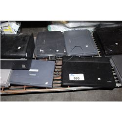 SHELF LOT OF OLD LAPTOPS