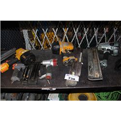 SHELF LOT OF CONSTRUCTION GOODS - BRAD NAILERS, AND MORE