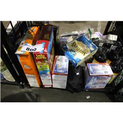SHELF LOT OF CEREAL, SEASONINGS, CHOCOLATE AND MORE