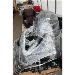 PALLET LOT INCLUDING MASSAGE CHAIR WITH PARTS - SOLD AS IS/WHERE IS, ASSEMBLY REQUIRED , MAY HAVE