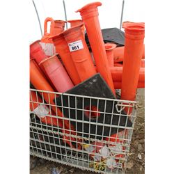 ROLLING BIN OF TRAFFIC MARKERS - BIN NOT INCLUDED