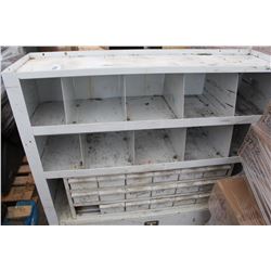 METAL STORAGE SHELVING UNIT WITH DRAWERS