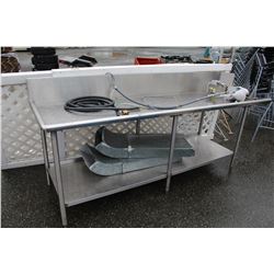 8 FT STAINLESS STEEL RINSE TABLE