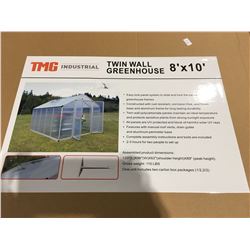 TMG INDUSTRIAL TWIN WALL ALUMINUM GREENHOUSE 8' X 10'