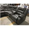Image 2 : 2 PCS GREY LEATHER RECLINING SECTIONAL SOFA