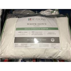 PAIR OF SEASONS COLLECTION WHITE DOWN STANDARD QUEEN PILLOWS