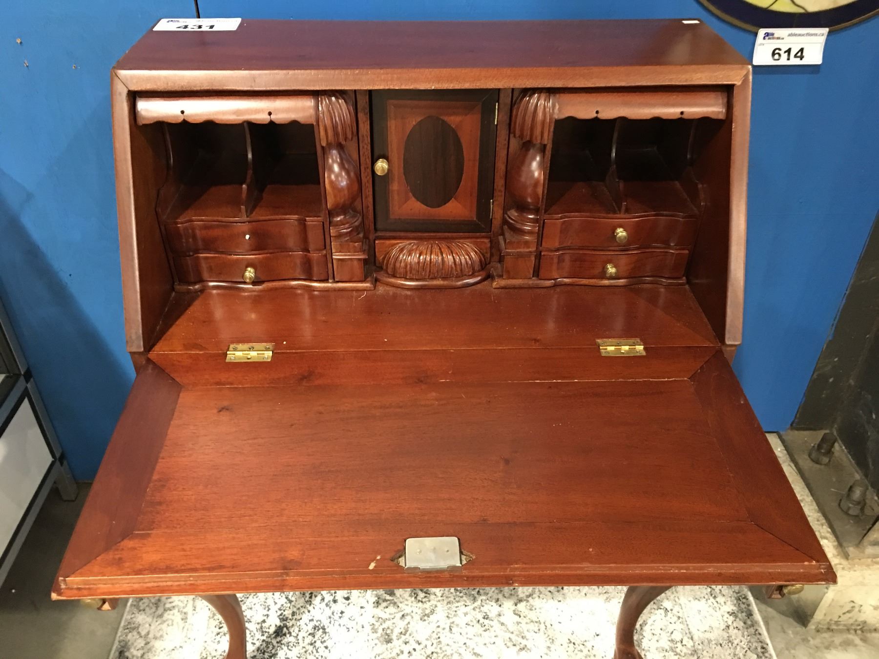 Mahogany Claw Foot Small Drop Front Writing Desk