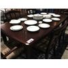 Image 2 : CHERRY FINISH DINING ROOM SUITE - TABLE WITH 1 LEAF, 6 CHAIRS & MATCHING LIGHTED CHINA CABINET