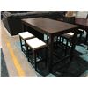 Image 2 : CONTEMPORARY COUNTER HEIGHT TABLE WITH  4  WHITE LEATHER UPHOLSTERED