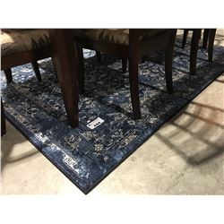 LARGE CONTEMPORARY AREA RUG BLUE & WHITE APPROX  6' X  8'