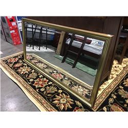 LARGE GOLD FRAMED BEVELED WALL MIRROR 30" X 60"