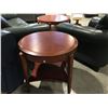 Image 2 : 2 PCS MAHOGANY FINISHED ROUND END TABLE SET