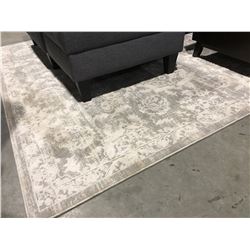 CONTEMPORARY SCULPTED TEXTURED OFF WHITE AREA RUG APPROX  7' X 9'